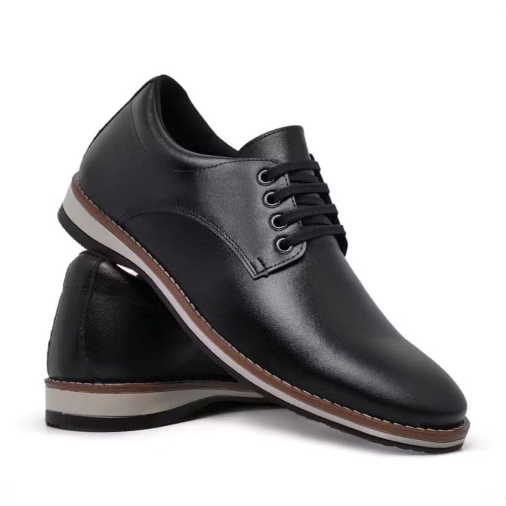 Sapato Social Masculino Oxford Executivo de Couro Premium com Cadarço e Solado Costurado Confortável Antiderrapante Leve
