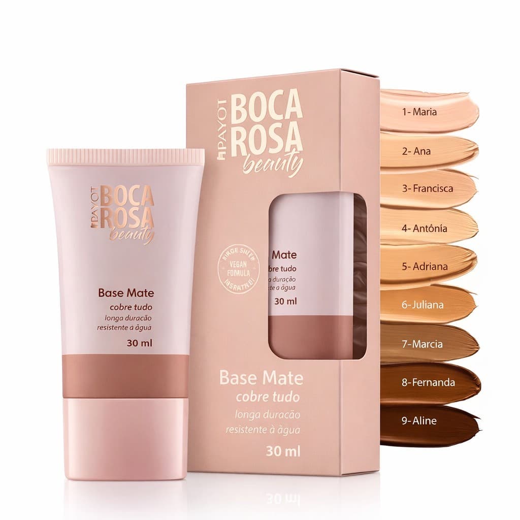 Base Líquida Matte Boca Rosa Beauty by Payot Alta Cobertura corretivo Pele Perfeita largaduracion