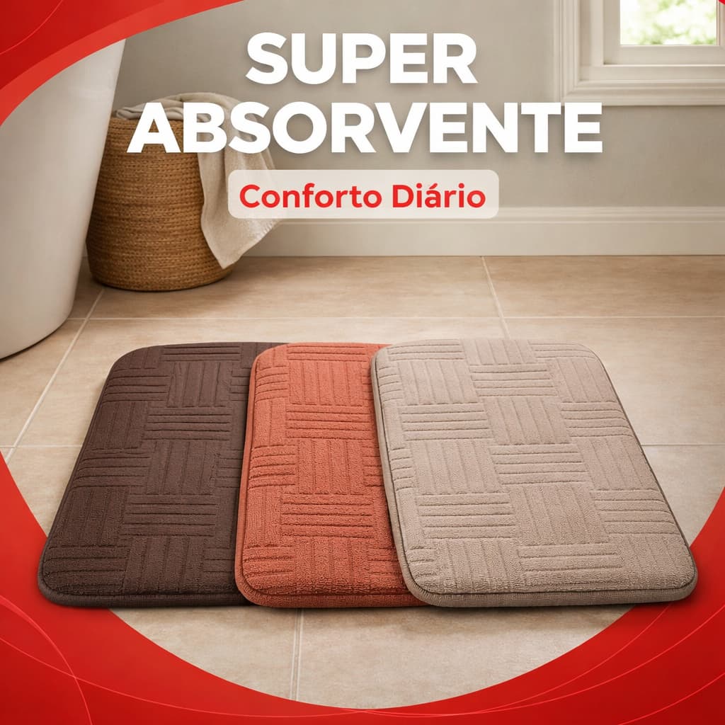 Tapete Decorativo Antiderrapante Relevo Texturizado Sala Quarto Couro Sintetico Tapete para Box
