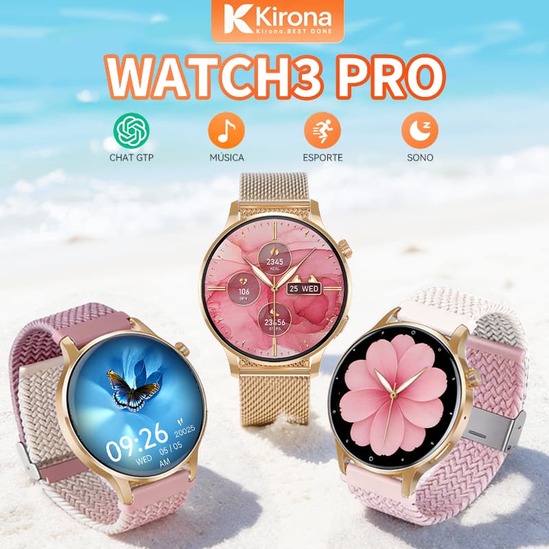 relogio smartchwatch feminino watch3pro relógio digital feminino inteligente esporte Nfc Android iOS