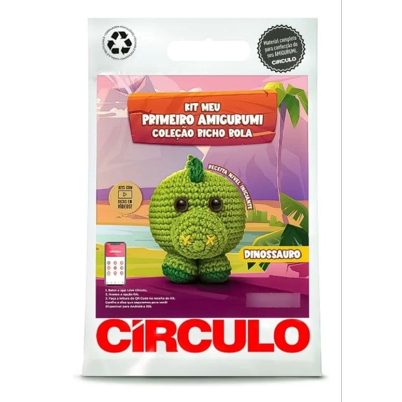 Kit Meu Primeiro Amigurumi Iniciante Crochê Completo com Receita