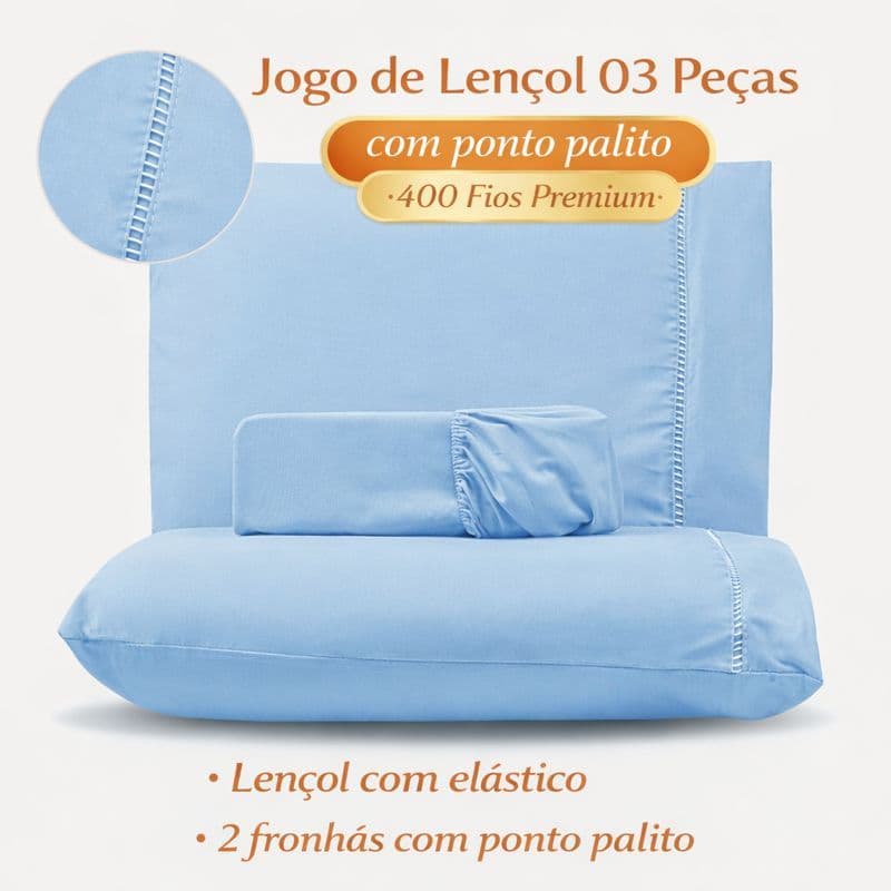 Jogo de Lençol Cama King Casal Queen Solteiro Avulsa Box 3 pçs Ponto Palito