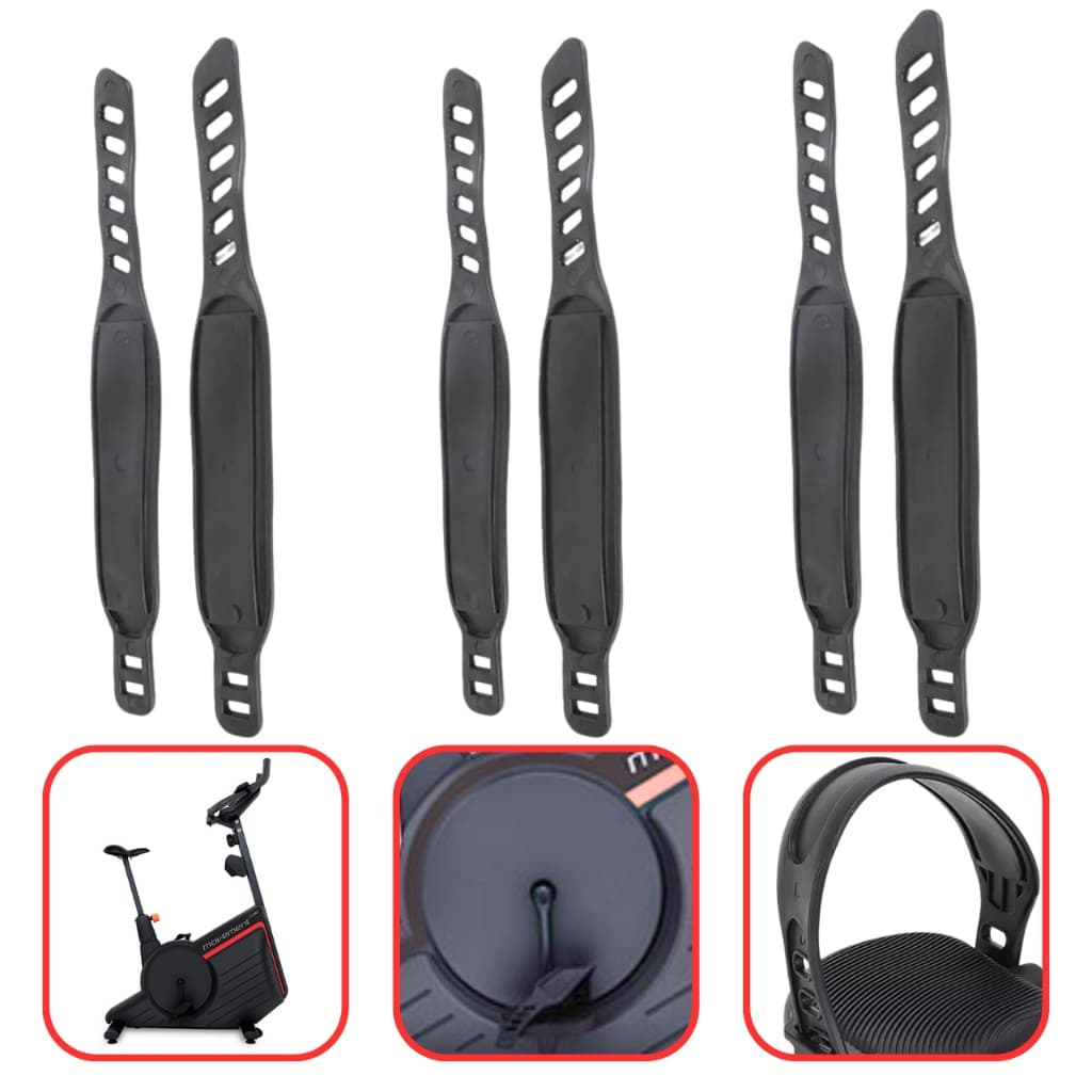 Kit 3 Pares Cinta Com Alça Firma Pé Para Pedal Bicicleta Ergometrica