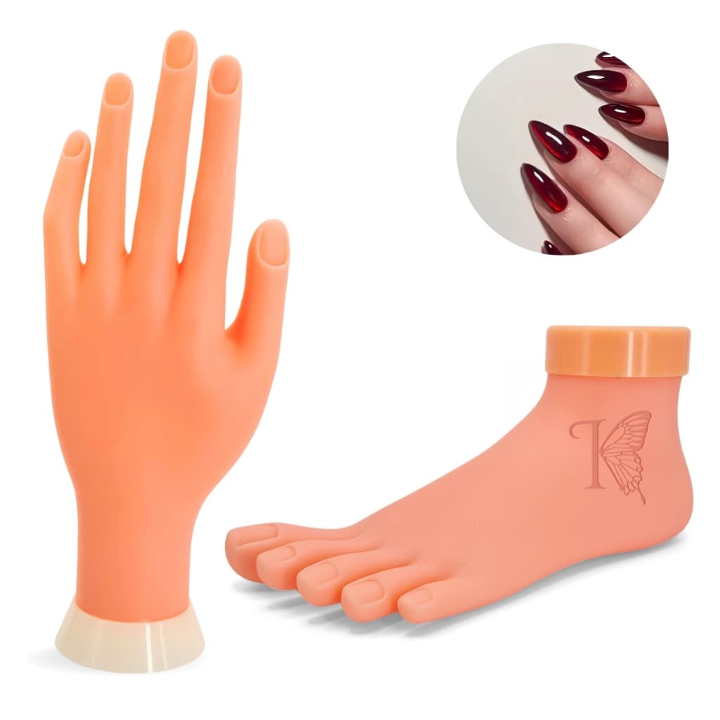 Kit Pé de Treino + Mão de Treino Treinamento Completo Profissional Iniciante Manicure Nail Designer