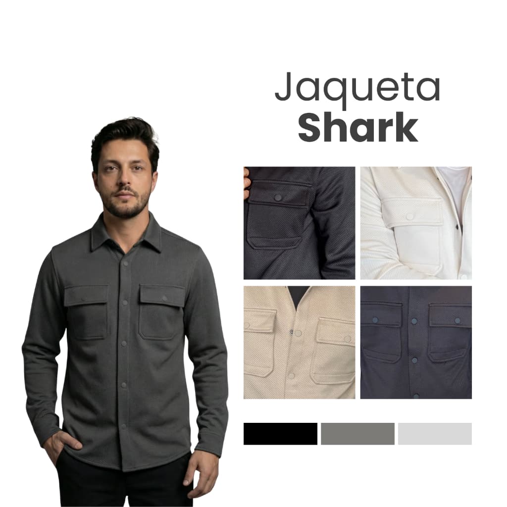 Jaqueta Masculina Lisa Casaco Dois Bolsos Overshirt Masculina Estilosa Sobretudo