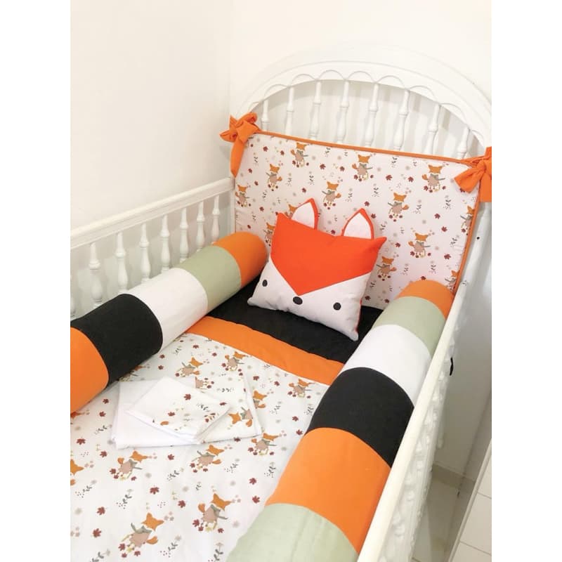 enxoval para berço americano unissex raposinha/ kit berço raposinha