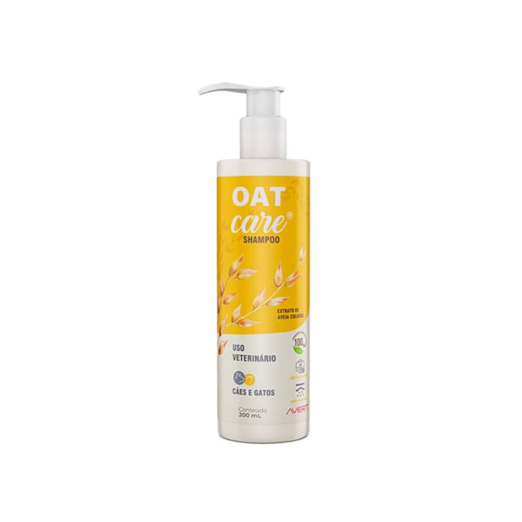 Oat Care Shampoo Avert Para Cães E Gatos Pele Sensível 200ml