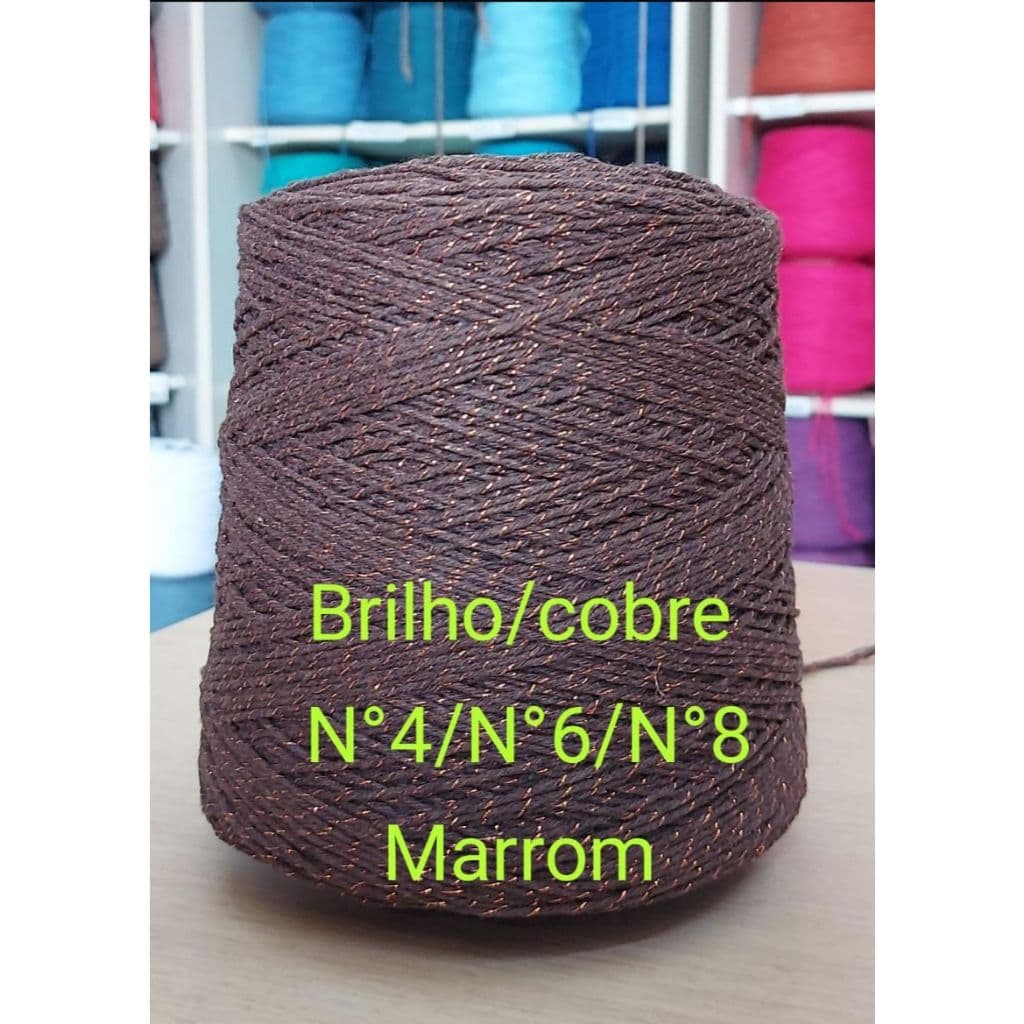 Barbante Brilho Fio 8 1kg MALITEX para Crochê Tapete Artesanato Decoração