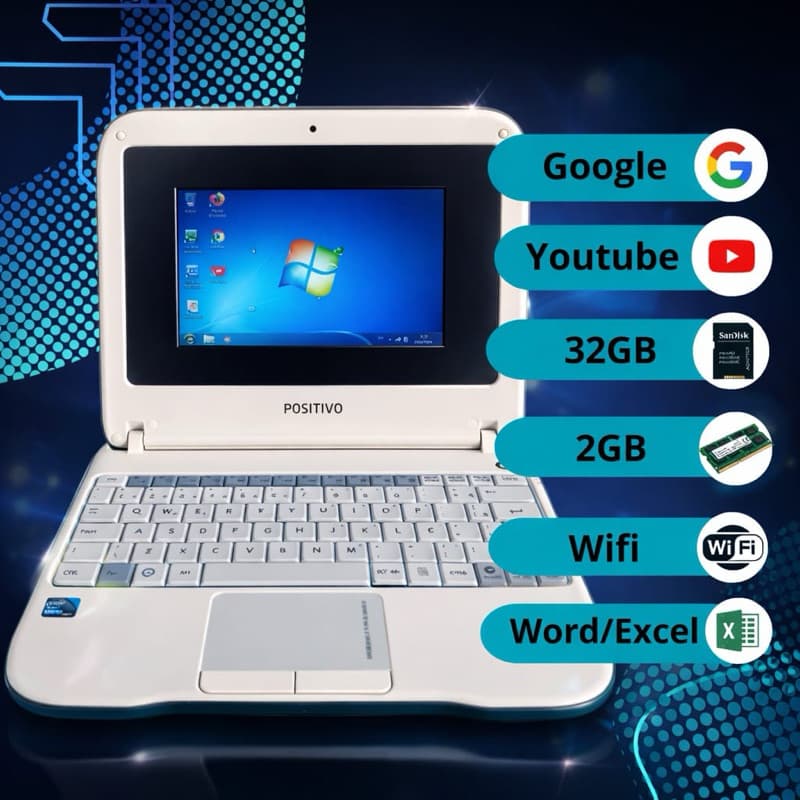 Netbook Positivo 2GB RAM 32GB memória