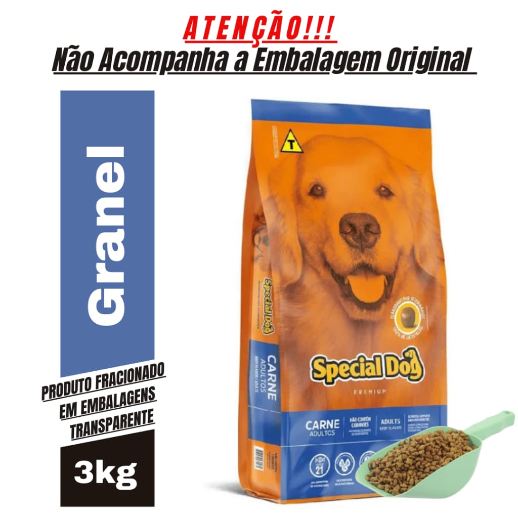 Ração para Cachorro Special Dog Adulto Sabor Carne 3Kg a Granel - Ração de Cachorro