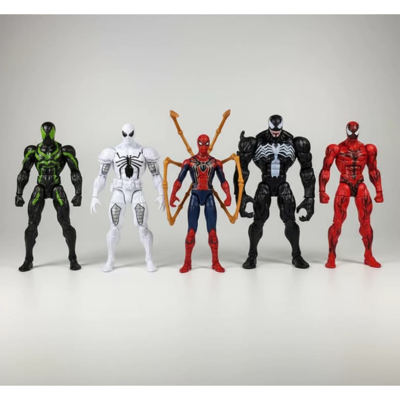 Kit Venom Legends 5 Bonecos Articulados LED Action Figure Colecionável VenomAnti Venom Agent Venom