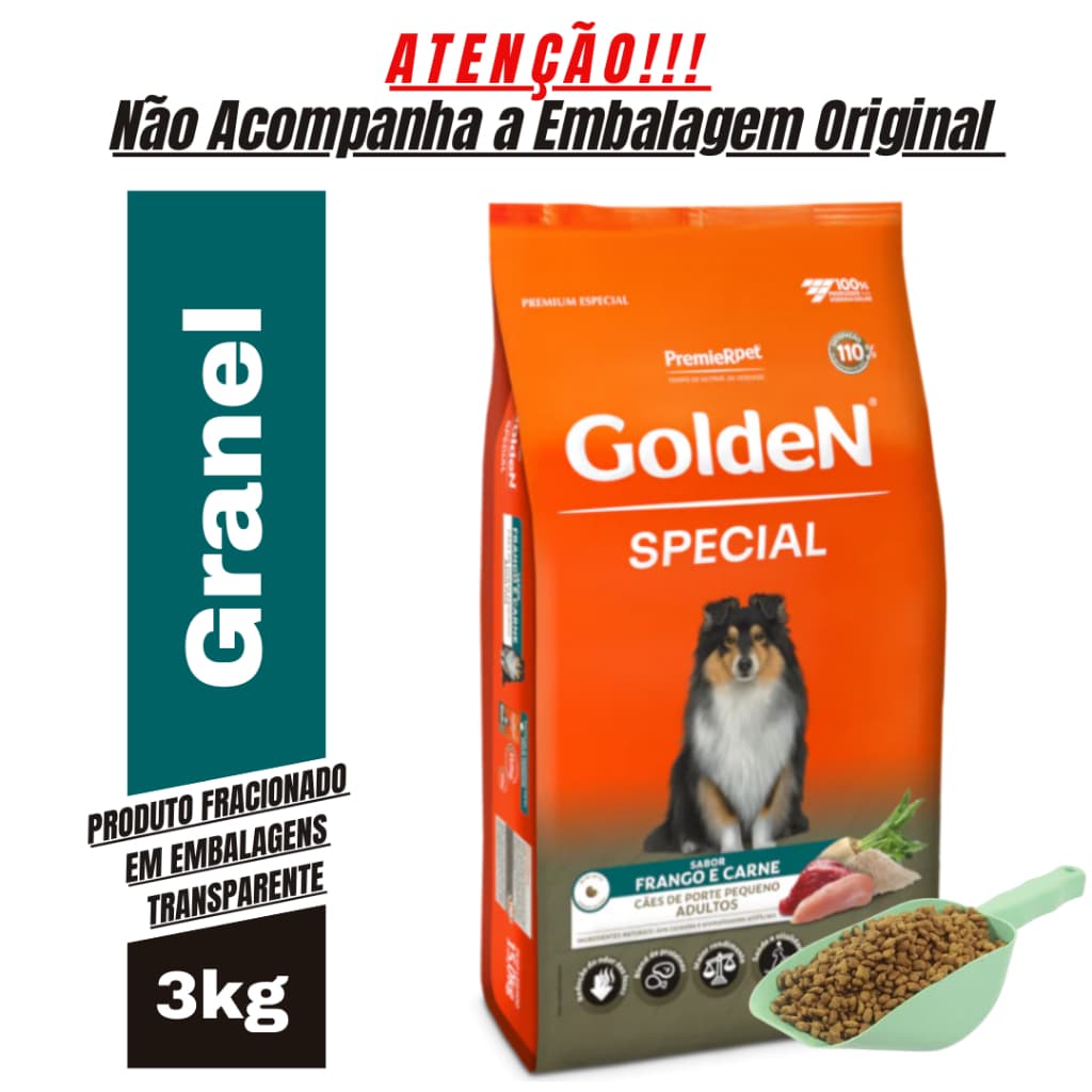 Ração Cachorro GoldeN Special Cães Adulto Raças Pequenas 3 Kg Granel