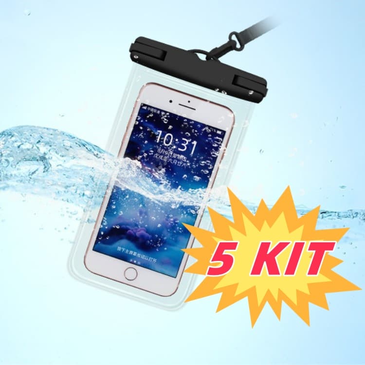 Kit C/5 Celular Capa Bolsa A Prova Dágua Impermeável Universal Para Promoção