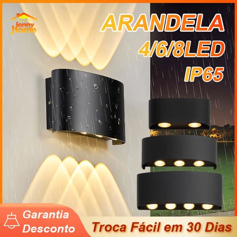 Luminária De Parede Exteriores À Prova D'Água Arandela LED Luz Quente Para Deck/Jardim/Corredor/Quarto Bivolt