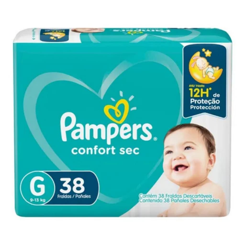 Pampers Fralda Confort Sec G (9-13kg) 38 Fraldas