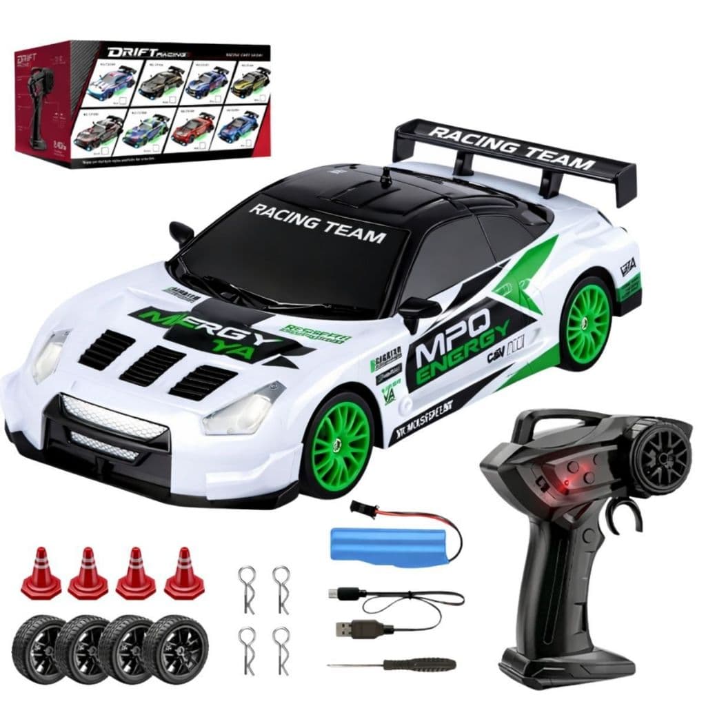 Carrinho Controle Remoto Drift Alta Velocidade com Luz LED Recarregável Brinquedo Infantil