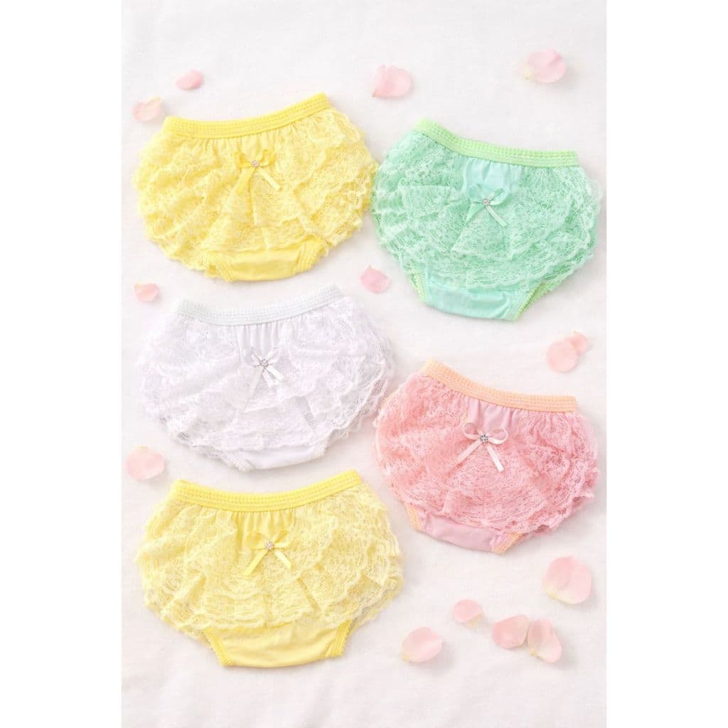 Calcinha Infantil Tapa Fralda Bunda Rica com Renda | Delicada e Confortável