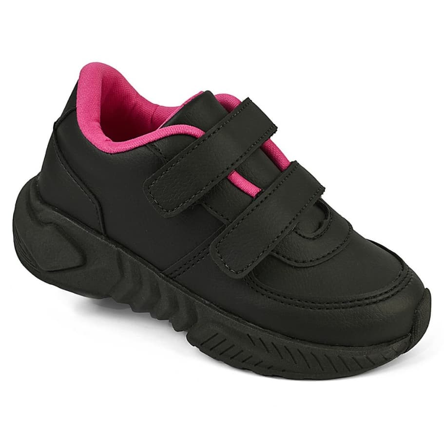 Tênis Infantil Feminino Confortável Escolar com Velcro Respirável Leve e Macio