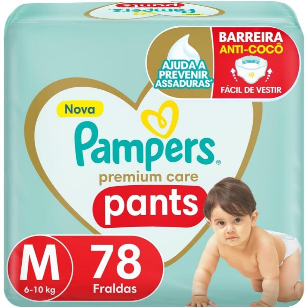 Fralda Pampers Pants Premium Care M 78 Un