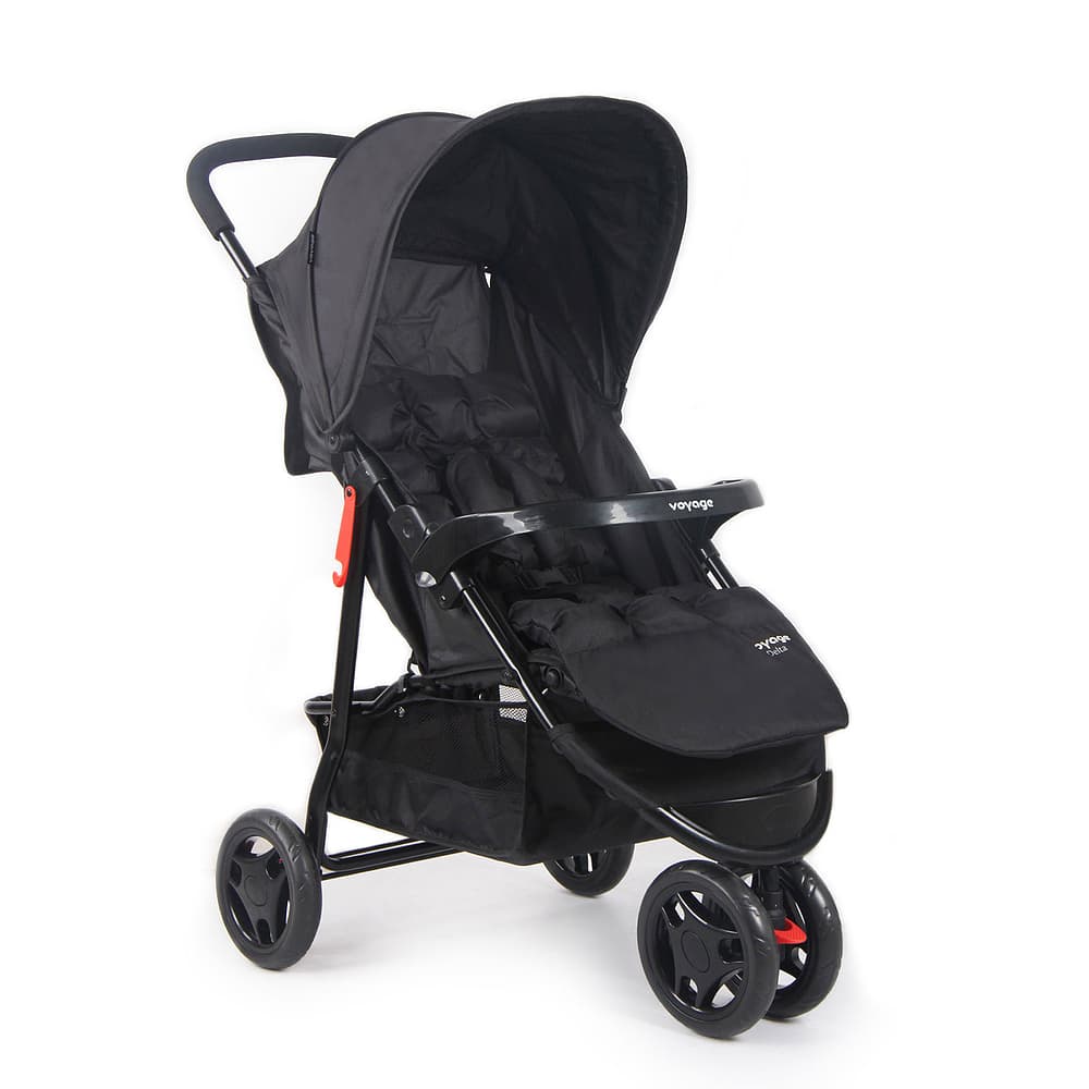 Carrinho de Bebê de Passeio Reclinável Delta Preto Voyage