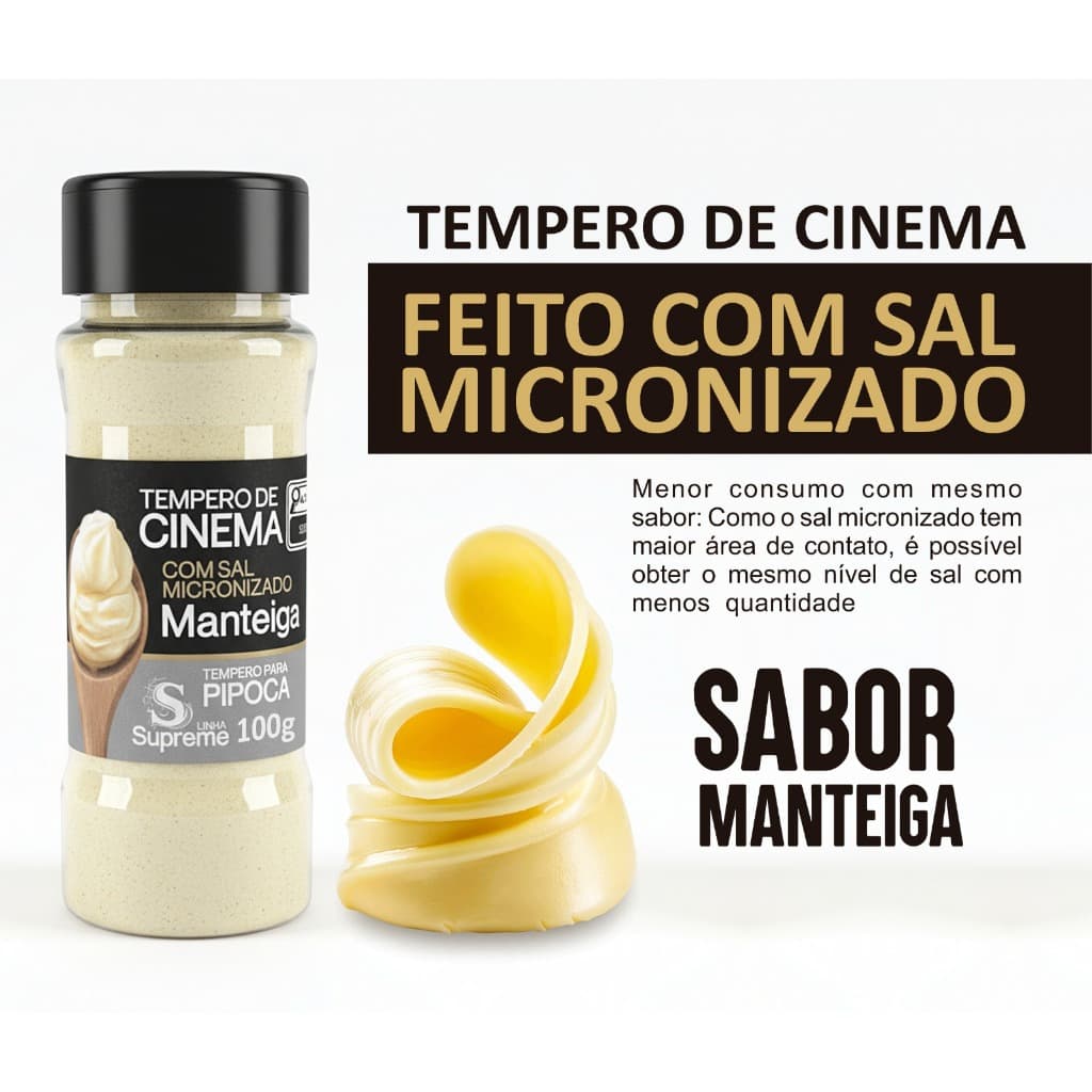 TEMPERO DE CINEMA SABOR MANTEIGA COM SAL MICRONIZADO SUPREME