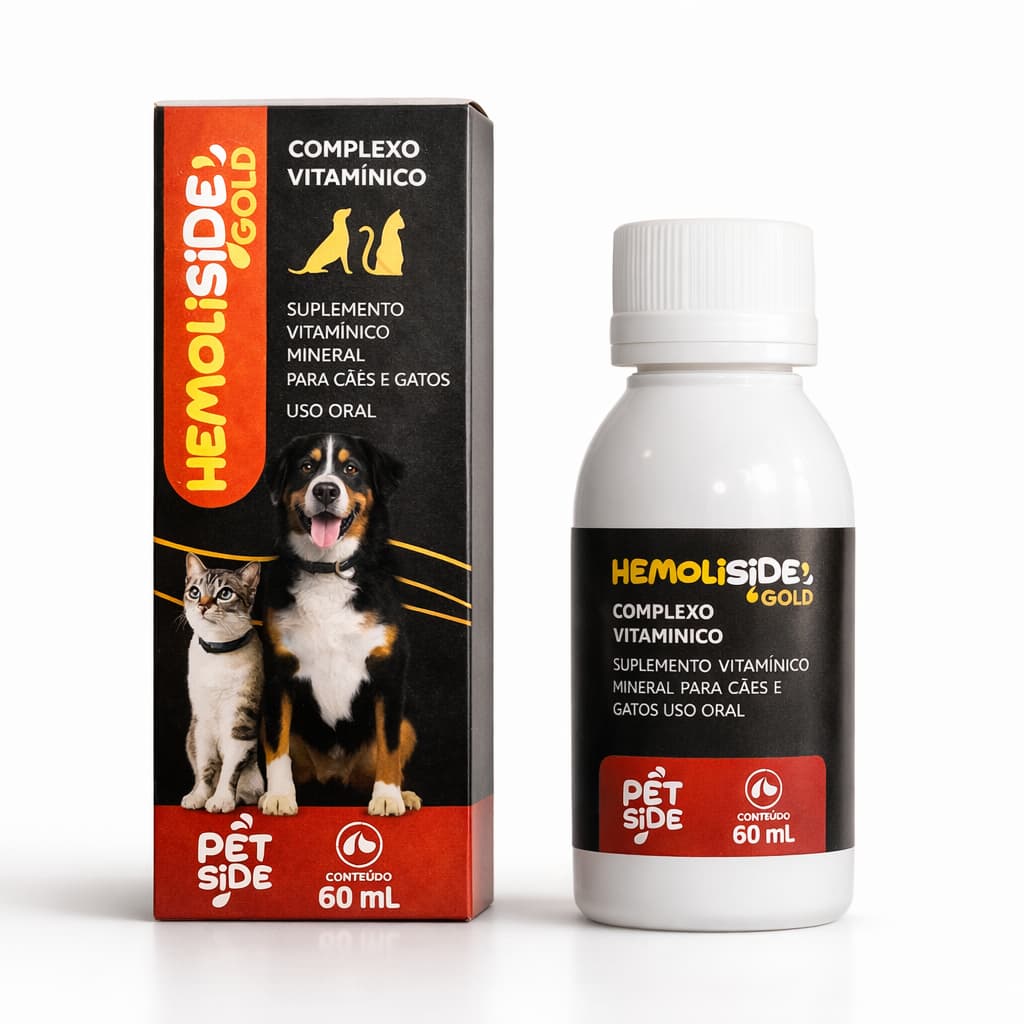 Suplemento Com Ferro Para Anemia de Cães e Gatos Hemoliside Gold