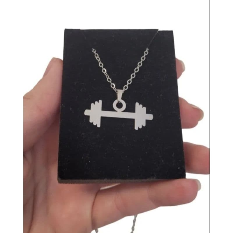 Colar halter em aço inoxidável halteres fitness academia