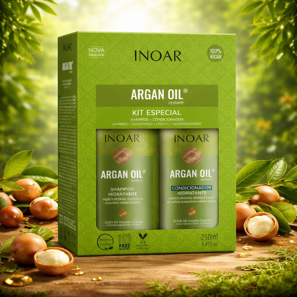 Inoar Argan Oil System Kit Especial Shampoo Hidratante 250ml + Condicionador Hidratante 250ml