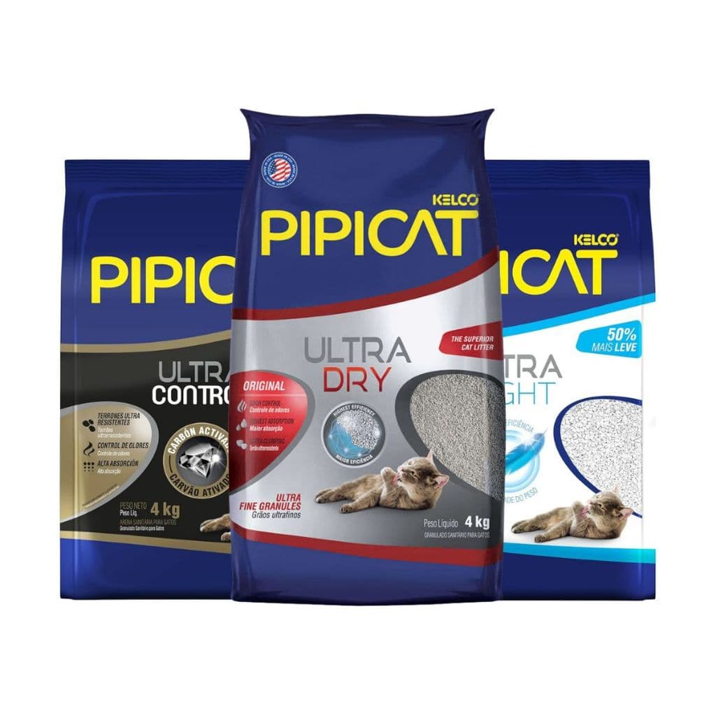 Areia Sanitária Pipicat Ultra Para Gatos Grãos Finos Torrões Firmes Opções Controle de Odor