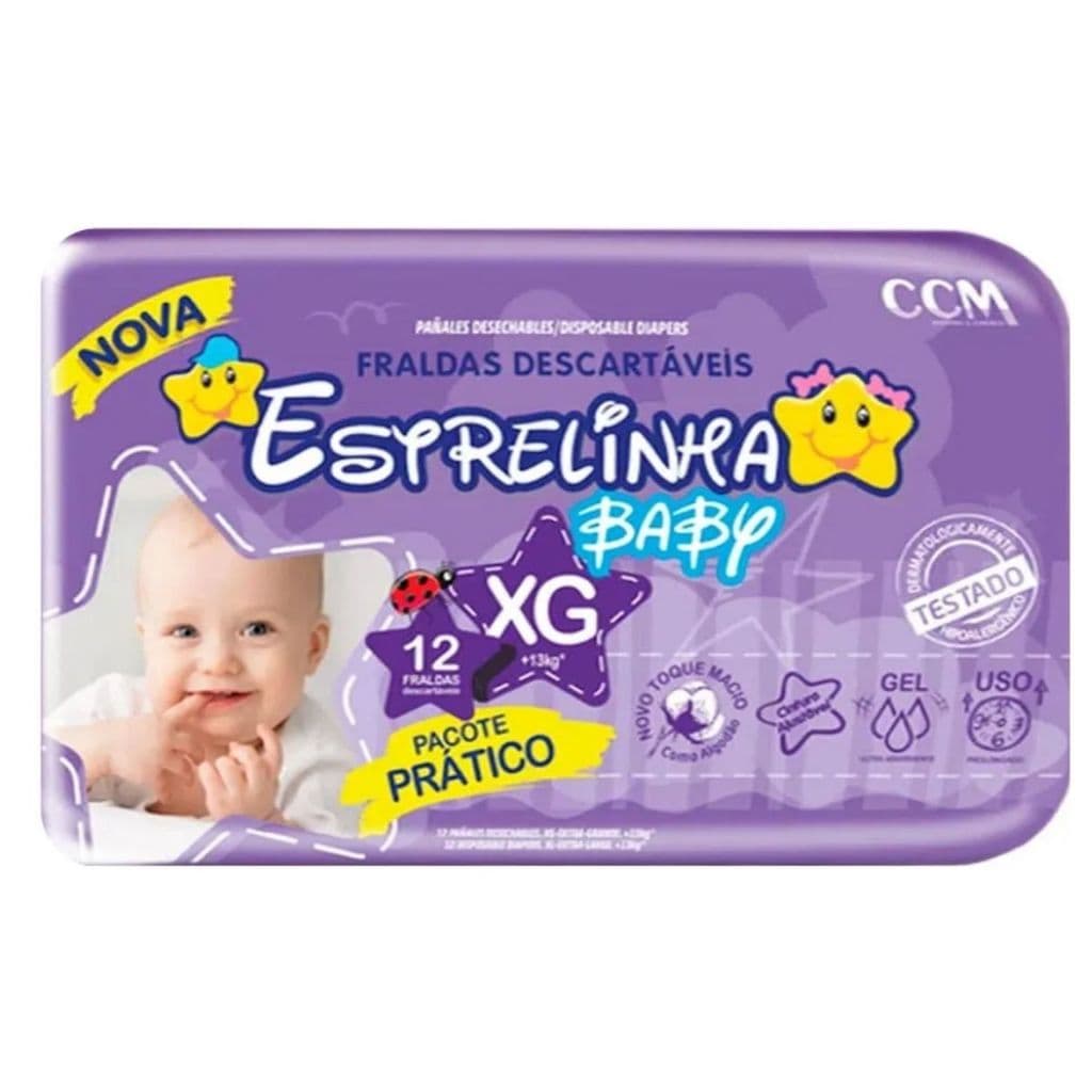 Fraldas Descartáveis Promoção Estrelinha Baby Tamanho XG Superabsorvente 13-15kg CCM