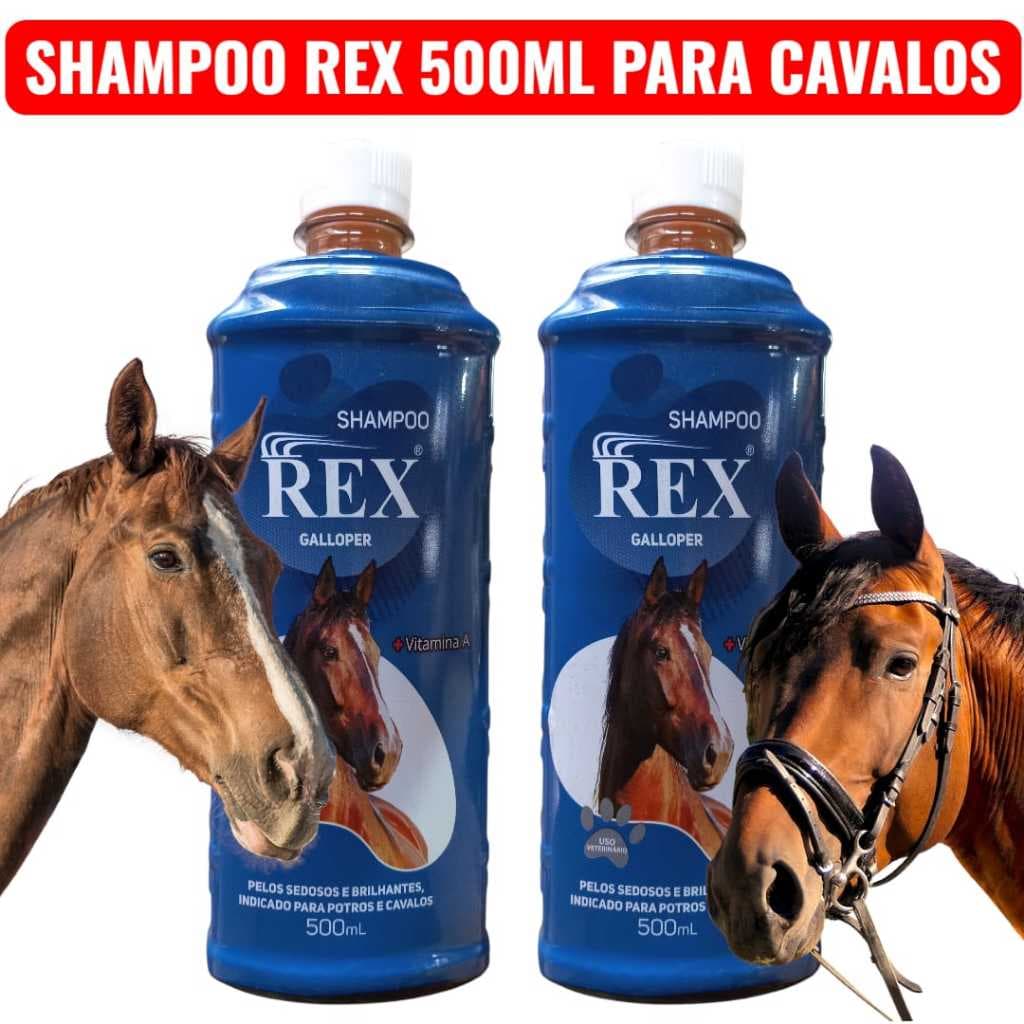 Kit 2 Shampoos Rex Galloper Para Potros e Cavalos - 500ml