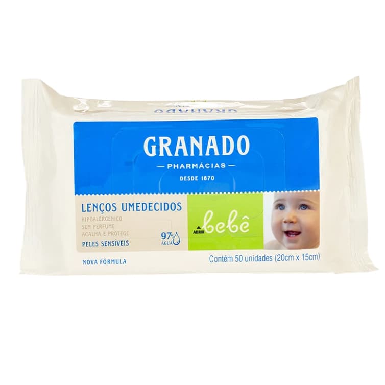 Lenços Umedecidos Granado Bebê Peles Sensíveis - 50 Lenços