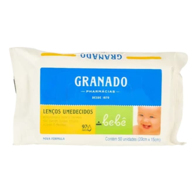Lenços Umedecidos Granado Bebê Tradicional - 50 Lenços