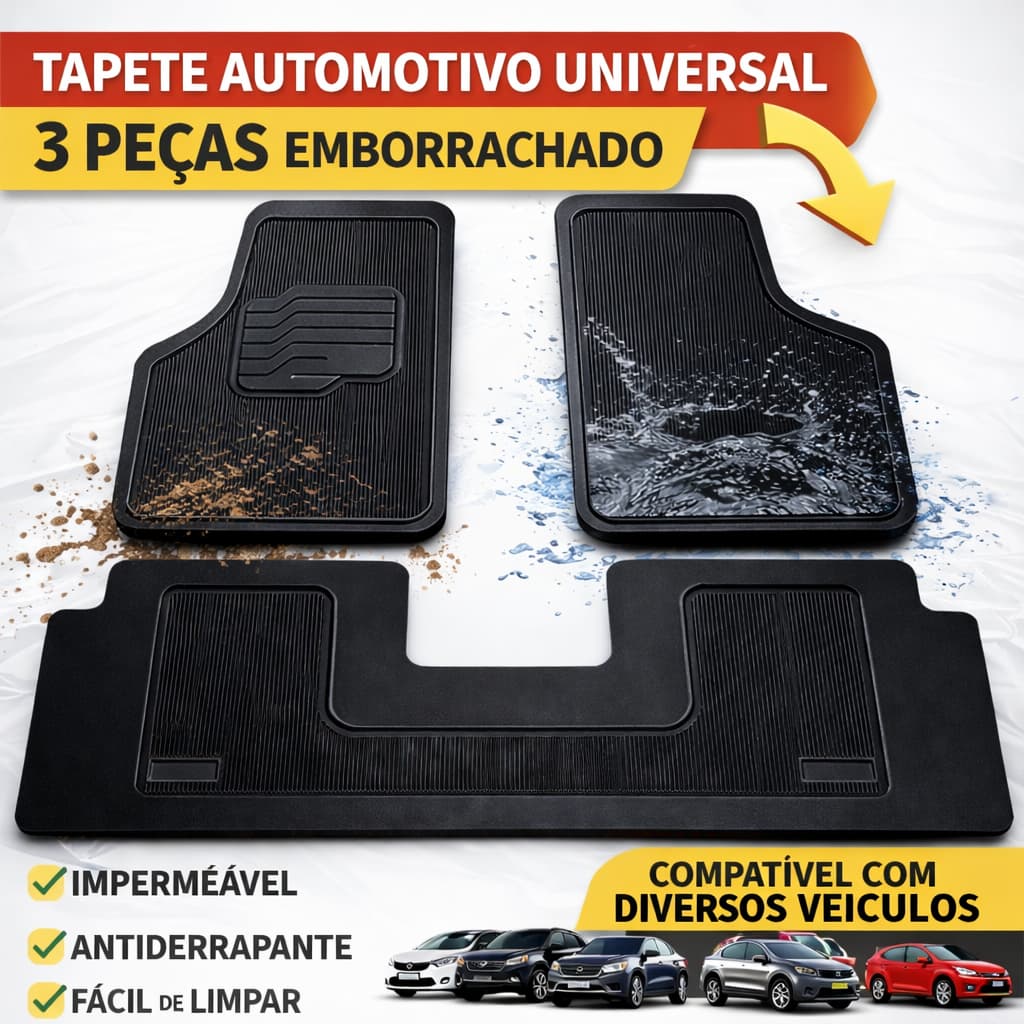 Tapete Fiat Palio Baleia Personalizado Automotivo Borracha 3 PEÇAS