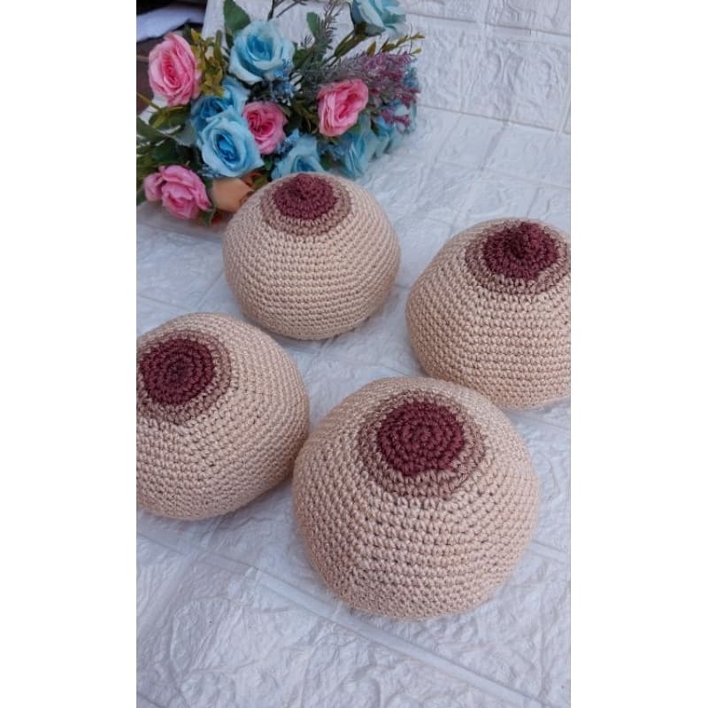 kit 4 mamas didáticas com tipos de mamilos em crochê/amigurumi/Consultoria amamentação/Doula/Enfermeira obstétra