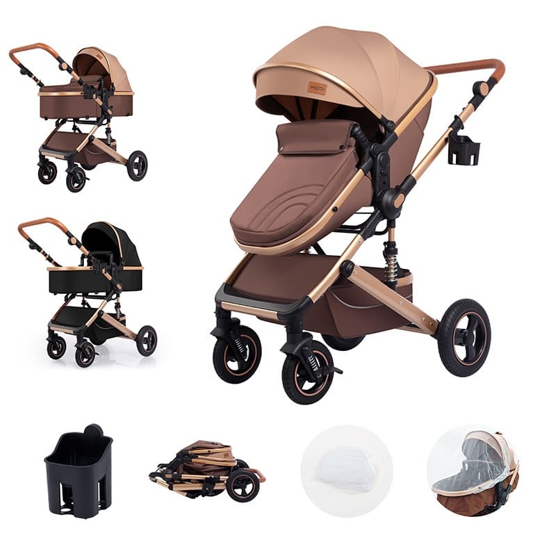 Carrinho de Bebê Completo 3 em 1 com Moisés, Assento Reversível e Amortecedores P7