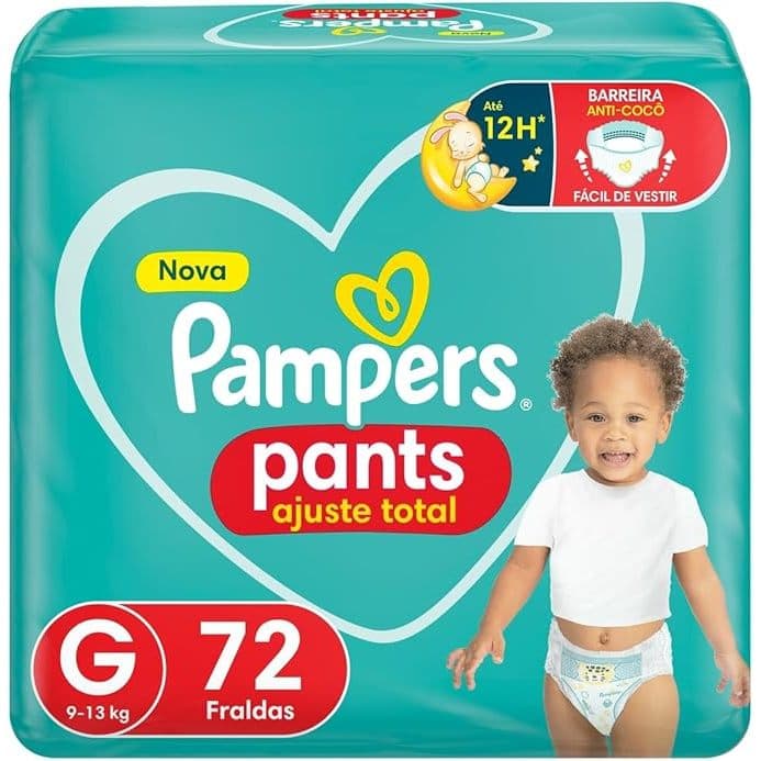 Fralda Pampers Pants Ajuste Total - G 72 fraldas