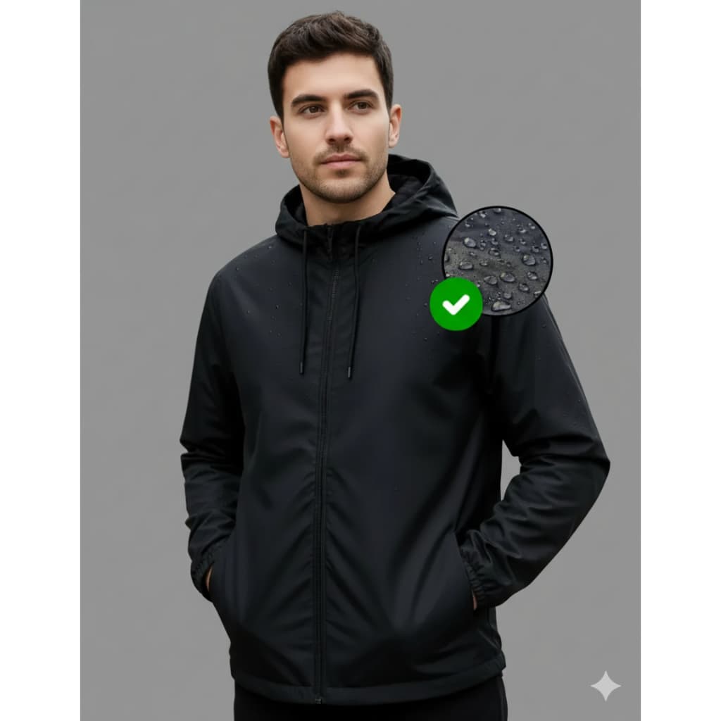 Jaqueta Corta Vento P ao G4 Masculina Impermeável Capuz Zíper