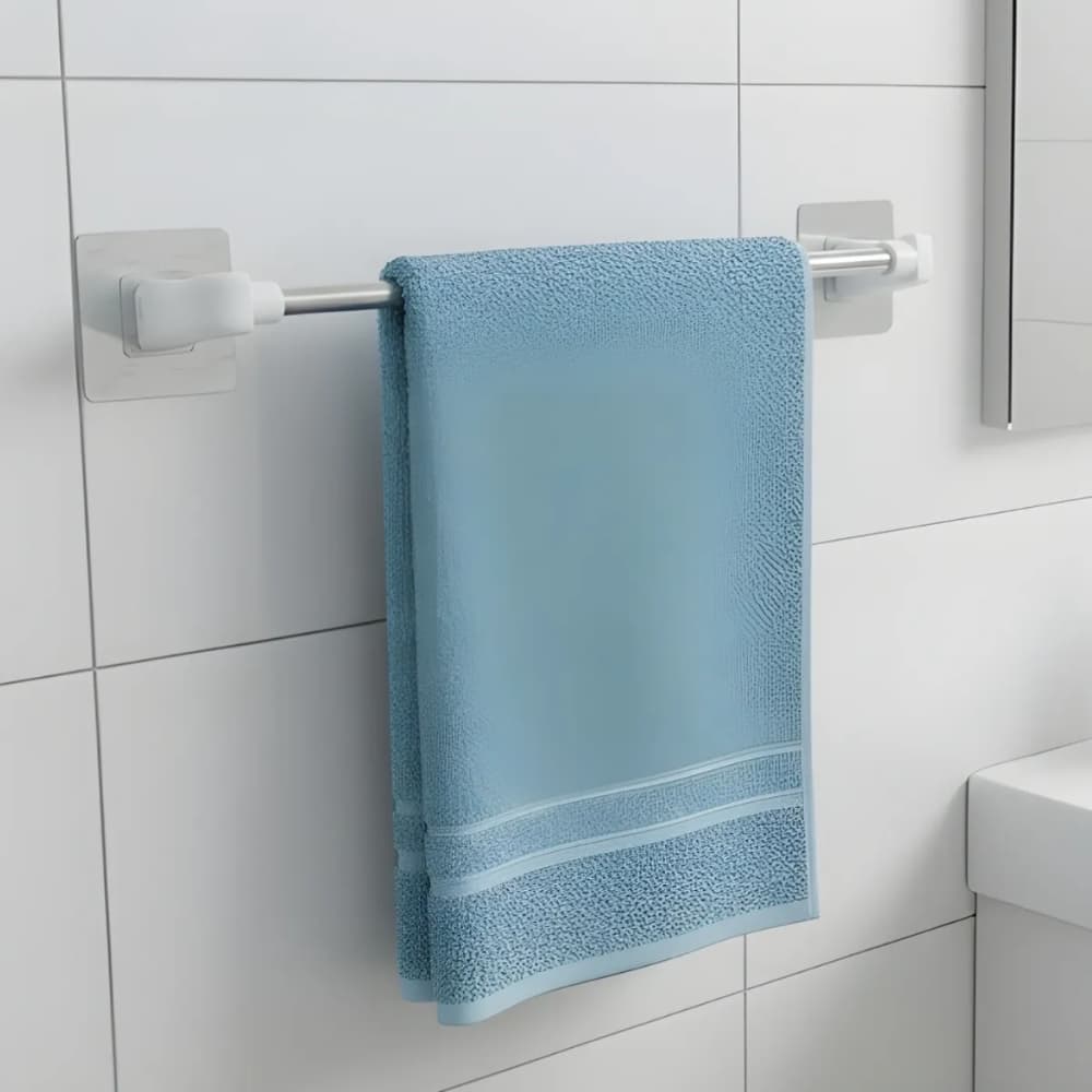 Suporte Porta Toalha Adesivo Banho Rosto Parede Box Banheiro Lavabo Cozinha Inox Resistente Organizador Multiuso