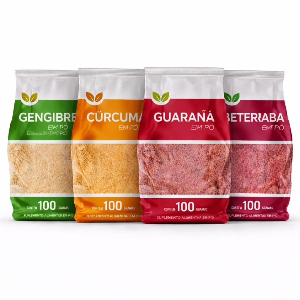 Combo Pré Treino Mais Energia Power Gengibre Cúrcuma Guaraná Beterraba