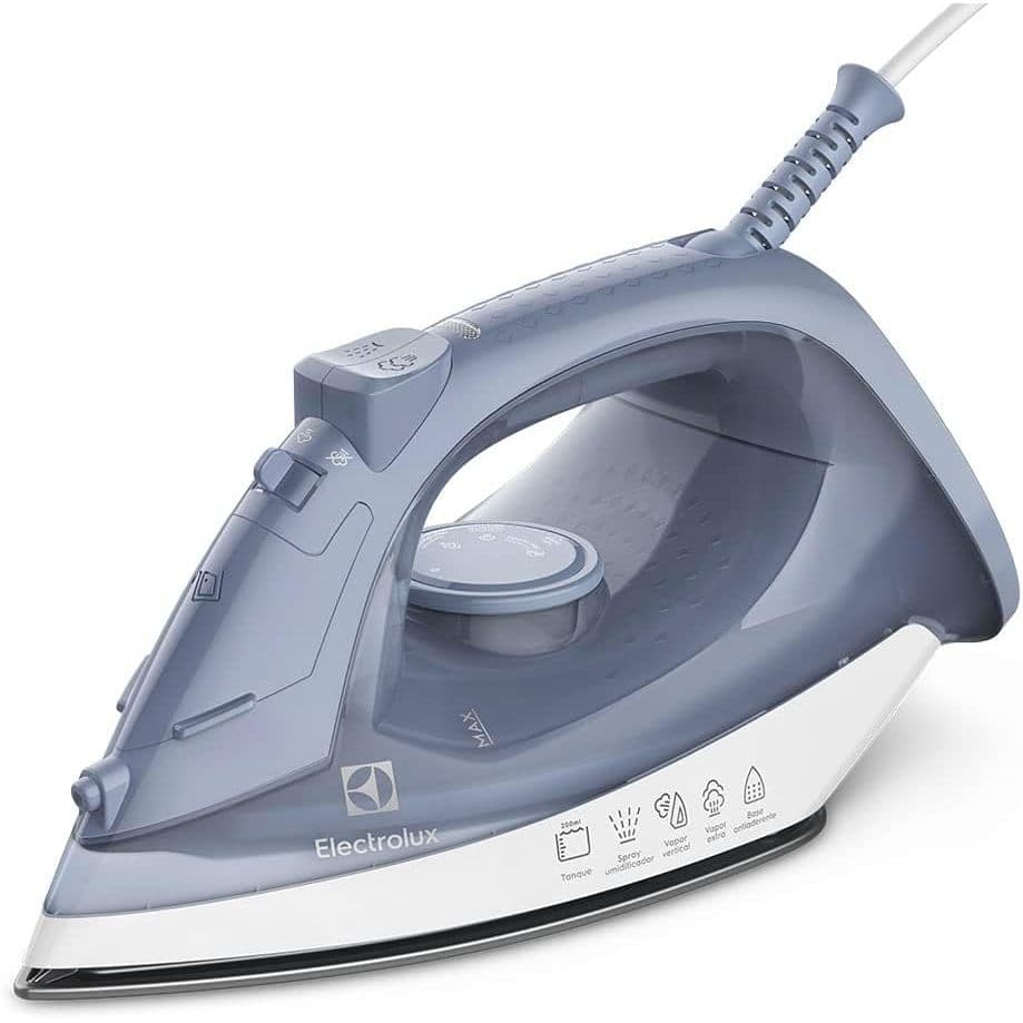 Ferro de Passar a Vapor e a Seco Electrolux ESI10 - Base Antiaderente, Vapor Vertical, Spray