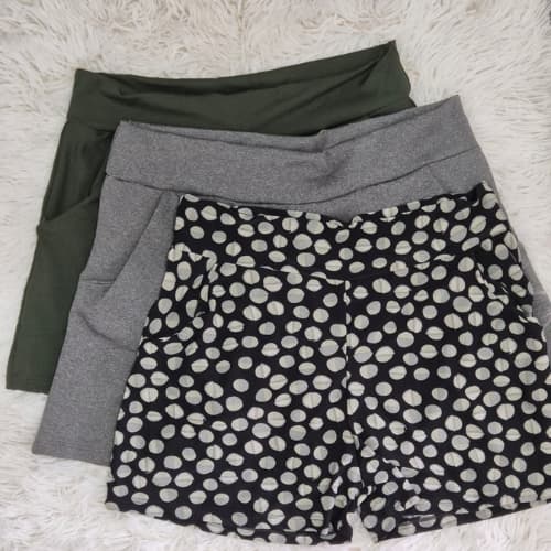 Short Curto com Bolso Cores Sortidas Várias Estampas Novo Fitness Suplex Tecido Diversos