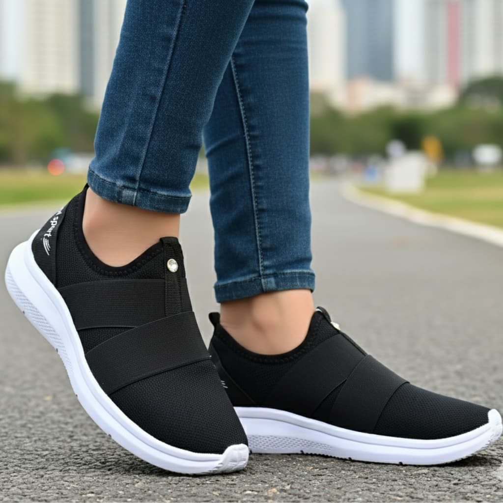 Tenis Feminino Casual Confortavel Estiloso Elegante Sapato Dia a Dia Acolchoado Antiderrapante Leve