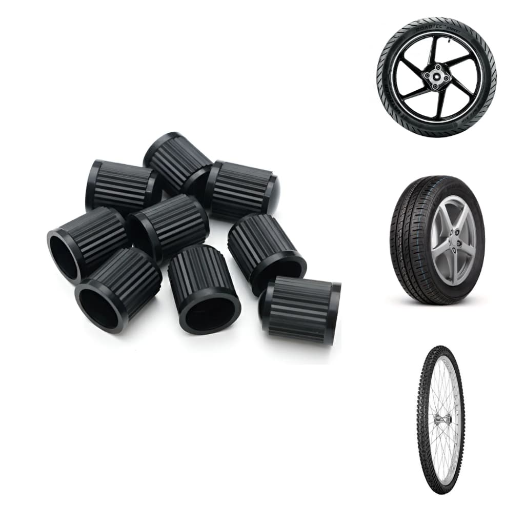 Tampa Válvula Bico Pneu Preto Carro Moto Plástico 20 Pçs Alta Resistência Vedação Segura Original