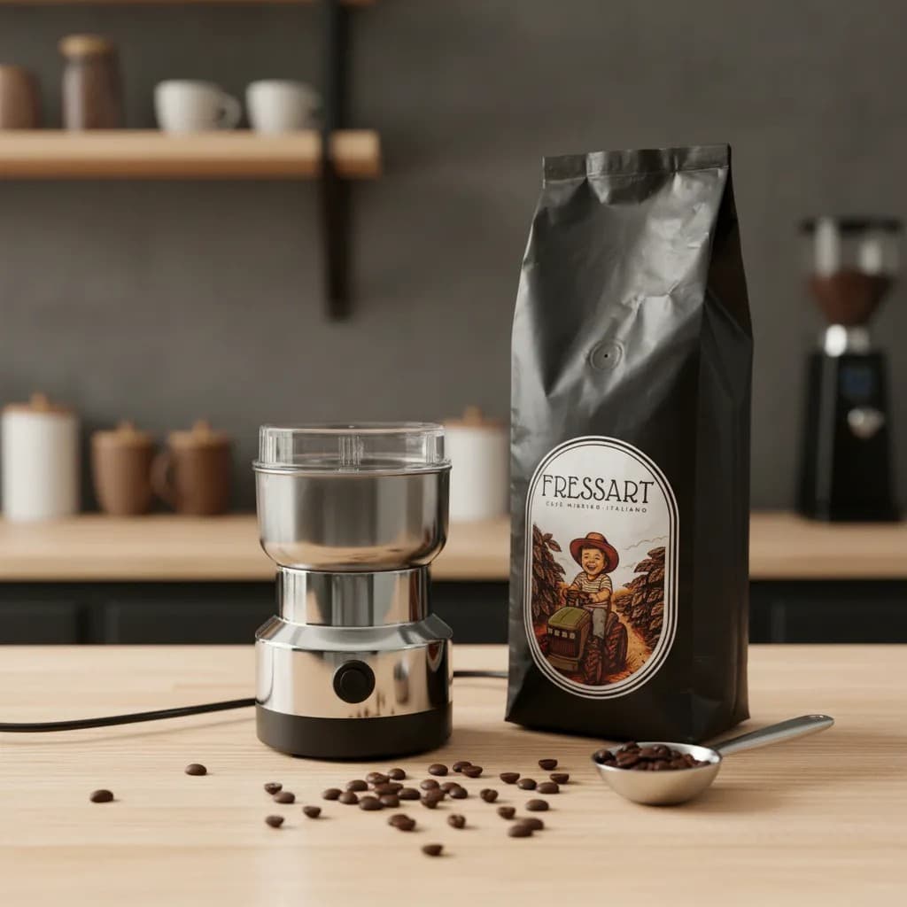 Kit Café Torrado Especial 500g em grãos  E Moedor Elétrico