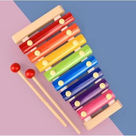Xilofone Infantil Musical com 8 Notas Instrumento Educativo Colorido para Crianças