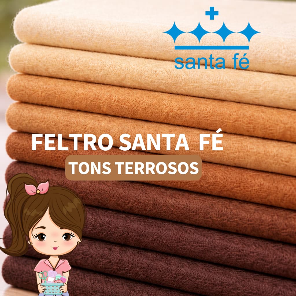 Feltro Santa Fé Liso Tons MARROM TERROSOS 🤎 25cm x 1,40m  - Patchwork Tecido Costura Artesanato