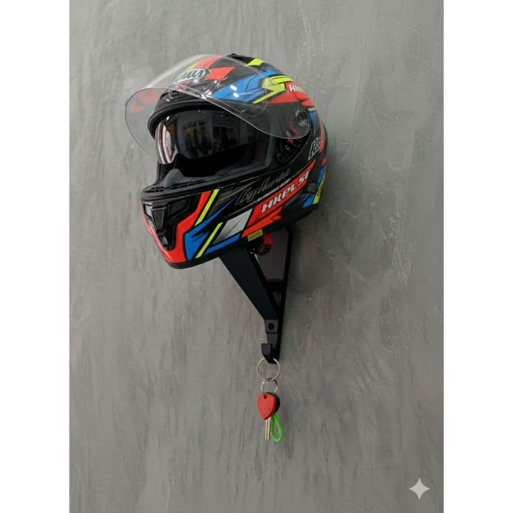 Suporte de Parede Para Capacete Moto-Pendurar Guardar Chaves