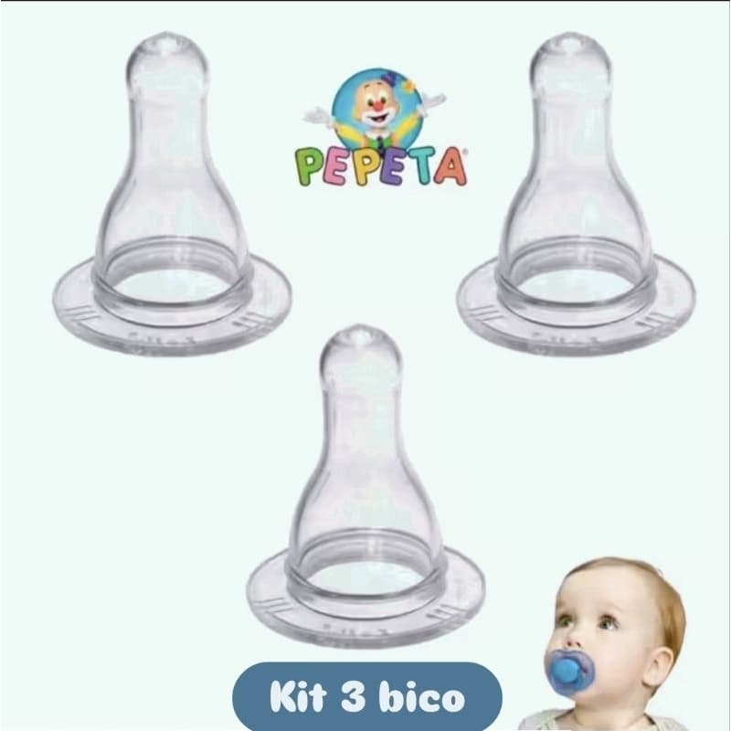 Kit 3 bico de mamadeira orto e redonda bico pepeta para mamadeira comum