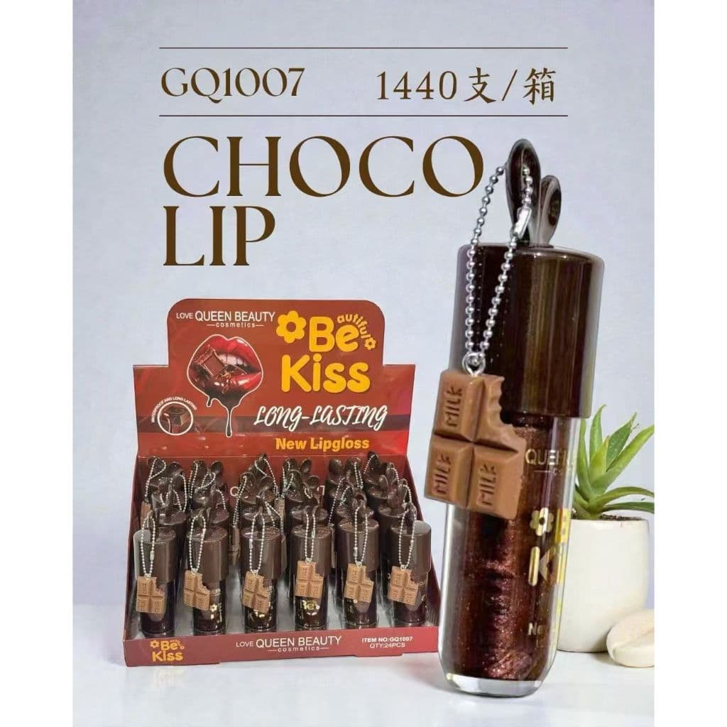 Brilho Labial Lip kiss 5G Chocolate Hidratante Proteção Chaveiro go1007